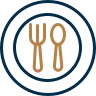 Circular fork and spoon food icon at Beijing Restaurant，a Chinese Restaurant in Chandler